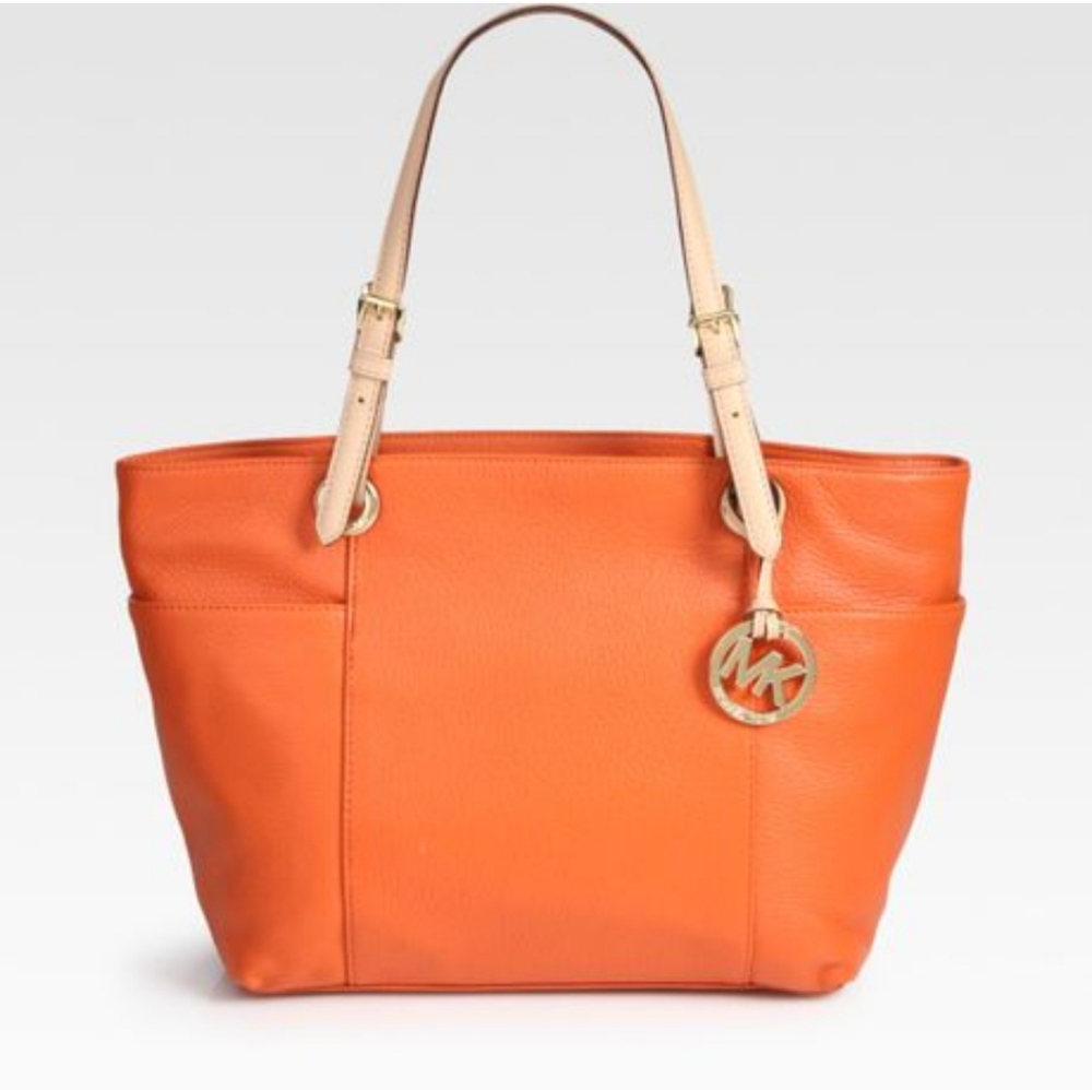 Michael Kors Mk jet set travel large tote orange - Picture 1 of 16